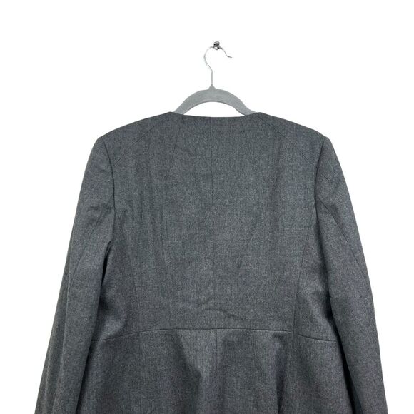 Talbots Womens Wool Blend Blazer Collarless Lined Zip Up Heather Gray Size 10 - Picture 6 of 6